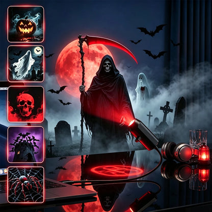 USB Halloween Projector Light 6 Patterns Mini LED Spooky