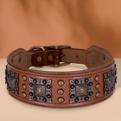 Genuine Leather Dog Collar 2inch Wide Dog Collars