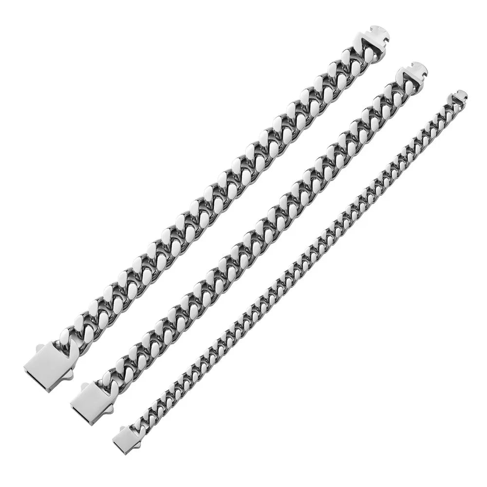 316 Stainless Steel Plated 18k Gold Fashion Hip Hop Bracelet