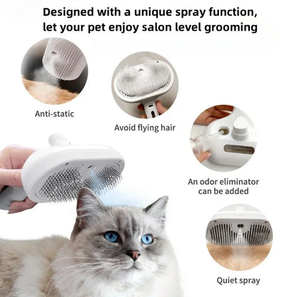 Pet Spray Grooming Comb Steamy Floating Hair Removal