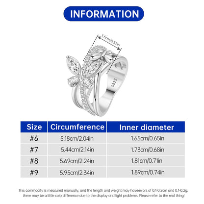 925 Sterling Silver Three-Ring Stackable Ring for Women