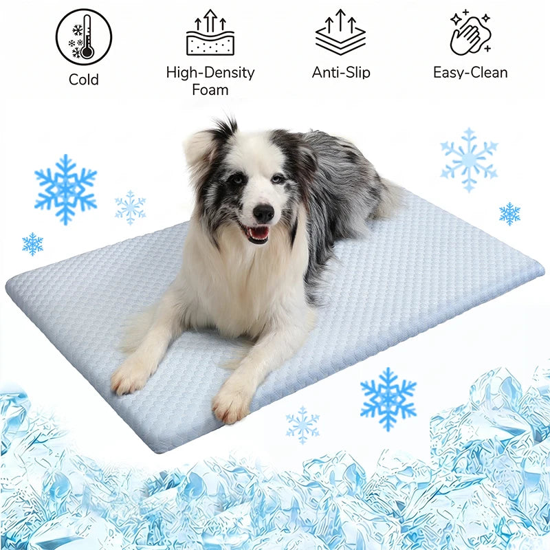 New Summer Ice Silk Cooling Pet Mat Thick Breathable Bed