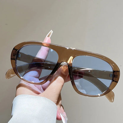 new fashion leopard gradient oval sunglasses for women