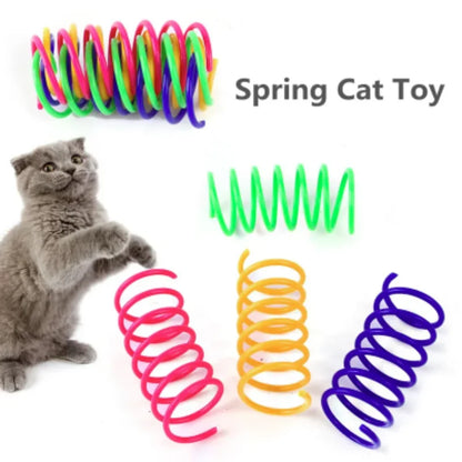 4/200Pcs Interactive Cat Spring Toy Spiral Colors