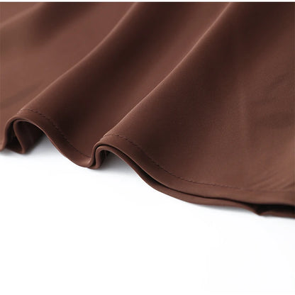 Solid Pleated Sling Dress Women Square Neck Sleeveless