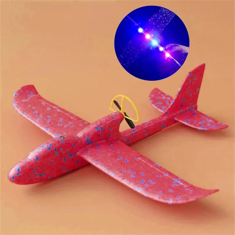 Electric Foam Plane Glider Hand Throw Airplane with LED Light