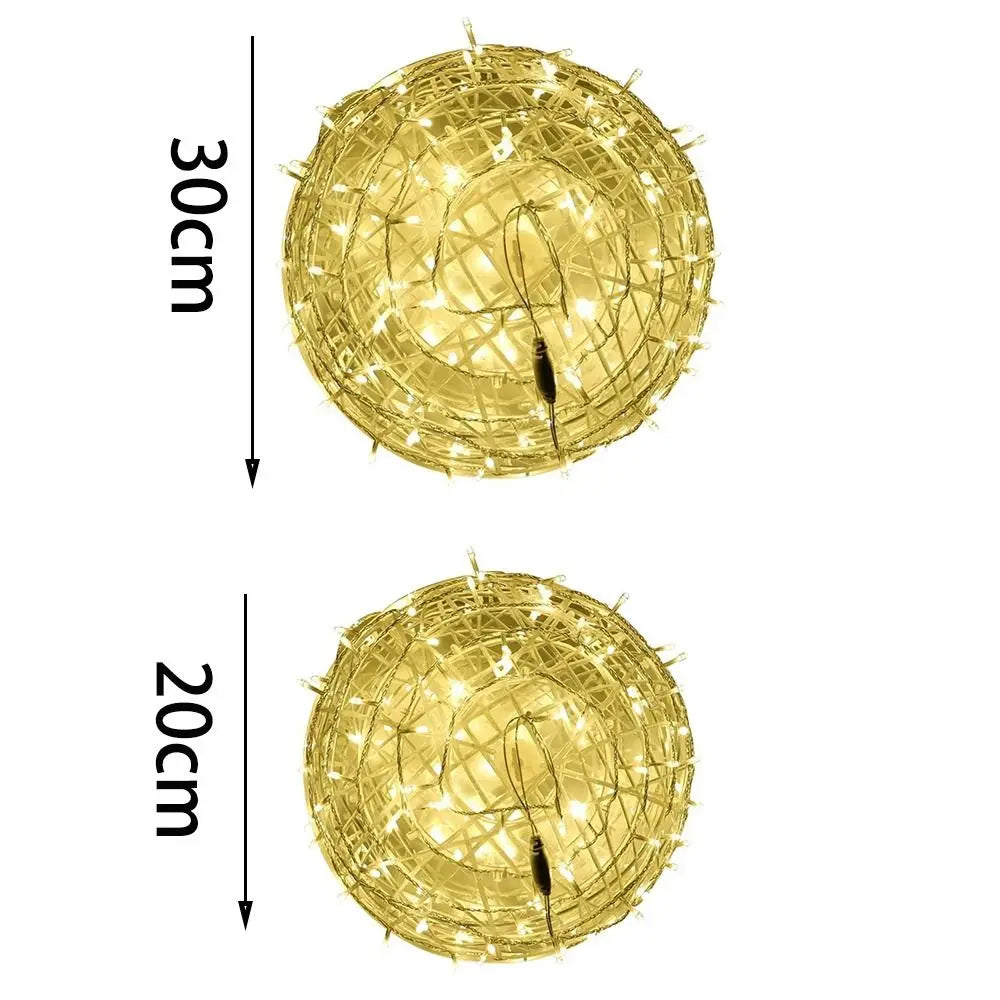 New 20/28CM Festoon Rattan Ball Light Rattan Ball