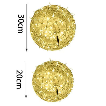 New 20/28CM Festoon Rattan Ball Light Rattan Ball