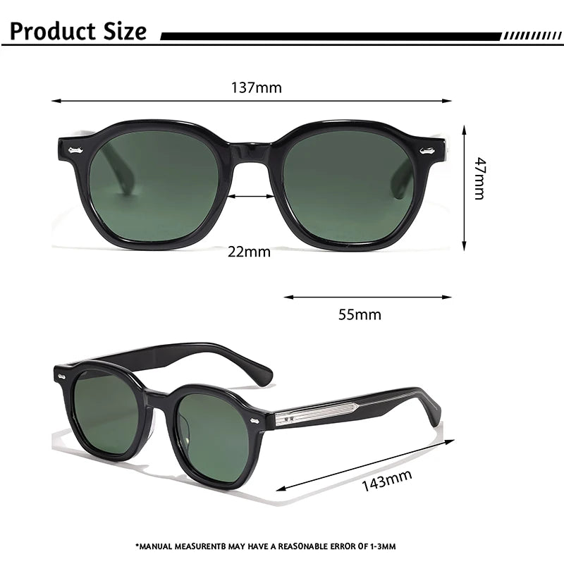 HBK Vintage Simple Round Men Sunglasses