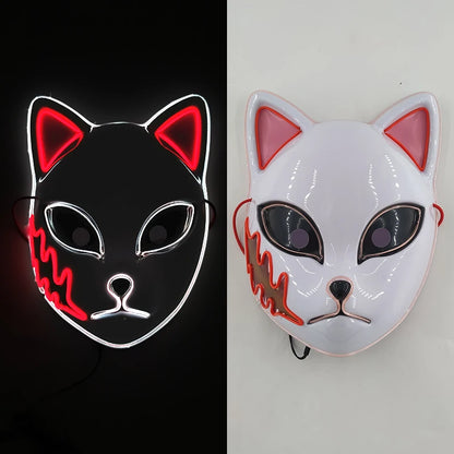 Glowing  Demon Slayer Mask Cosplay Japanese Cartoon