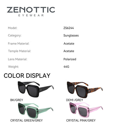 ZENOTTIC Acetate Sunglasses New Uv400 Fashion Square