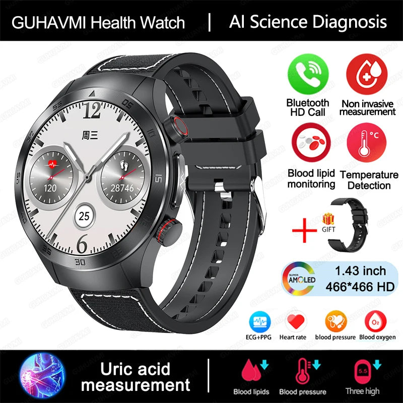 2025New Laser Therapy ECG+PPG Smartwatch For Men Women