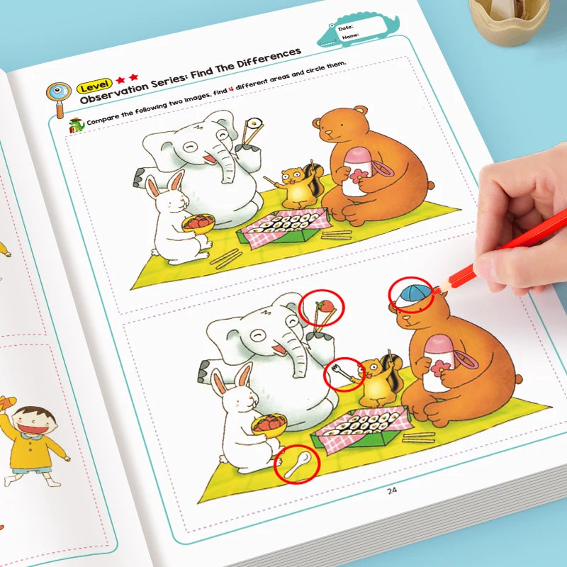 Hidden Differences Activity Book Contains 32 Interactive Observation