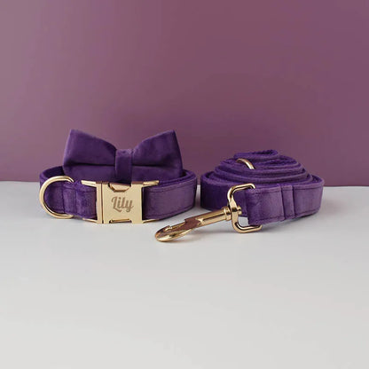 Velvet Collar Free Engrave Dog Collar Leash Dog Collars