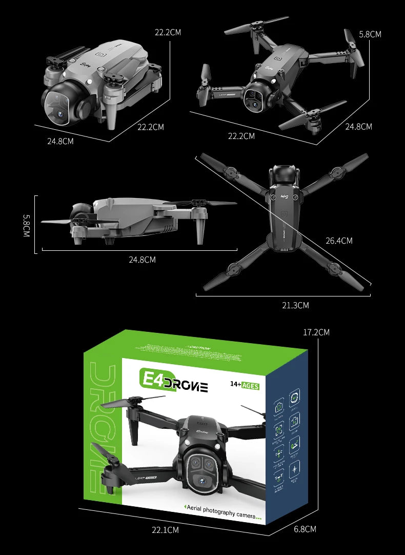 Upgrade E4 Drone 8K HD Dual Camera Professional Aerial