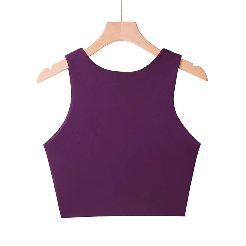 Summer Fashion Women Sexy Slim Tops O-neck Sleeveless