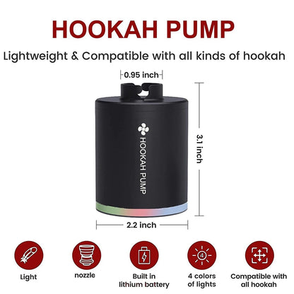 Electric Shisha Hookah Starter Pump USB Charging LED Lights