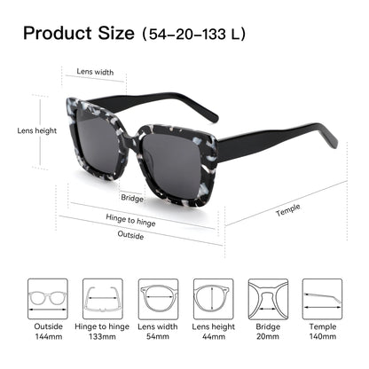 New Square Polarized Sunglasses Women Thick Frame