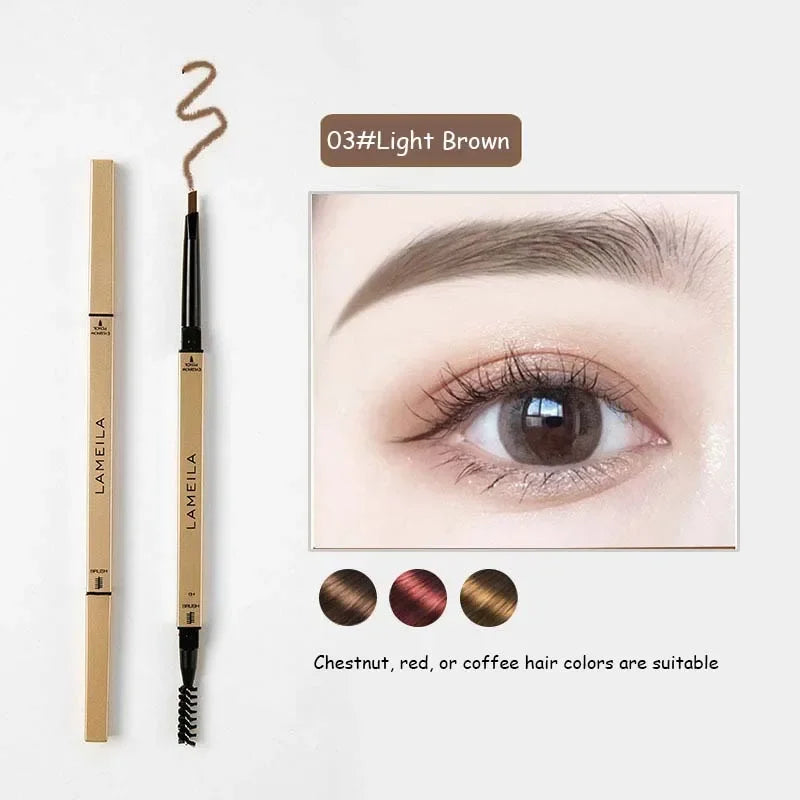 Double Head Eyebrow Pencil with Brush Waterproof Smooth
