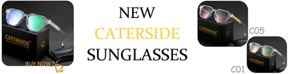 CATERSIDE Retro Punk Men Sunglasses Small Frame Square