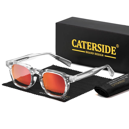 CATERSIDE Retro Punk Men Sunglasses Small Frame Square