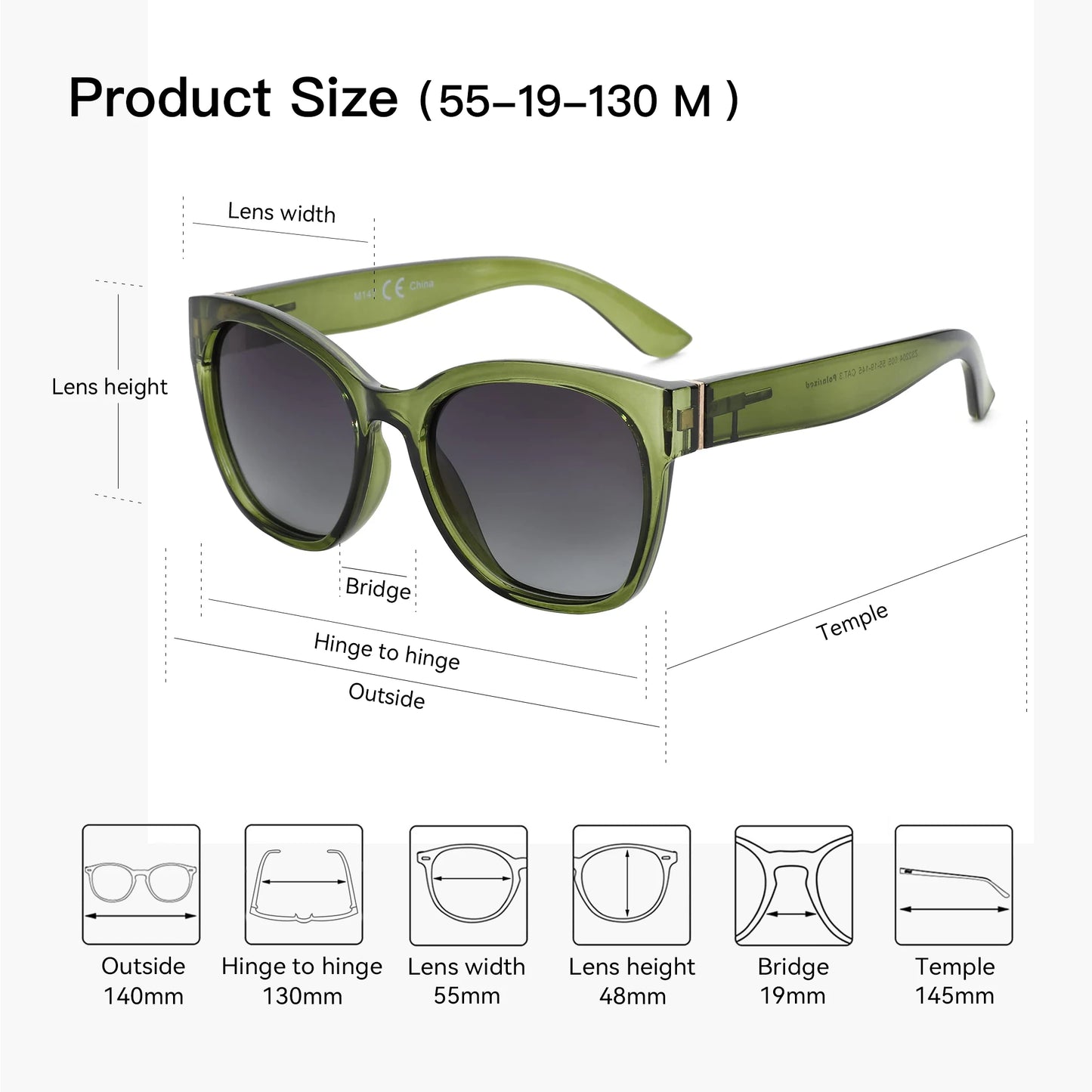Fashion Original Thick Butterfly Frame Polarized