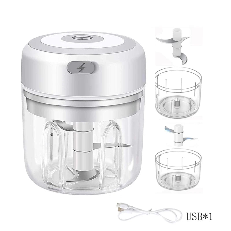 100ml/250ml Electric Mini Garlic Press Chopper Grinder