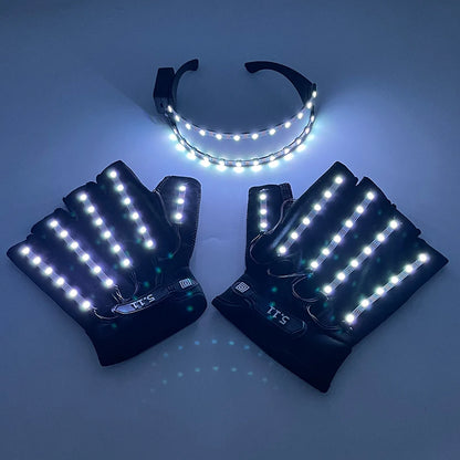1set Luminous Glowing Glasses and Gloves Remote Control