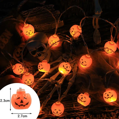 Halloween Decoration Led Light String Pumpkin Skull Head Eyeball Shaped Lamp String