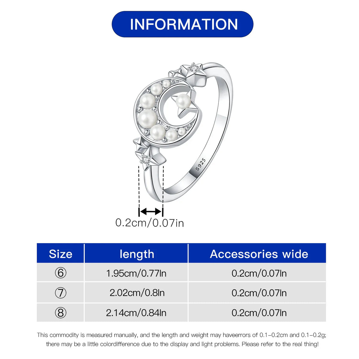 925 Sterling Silver Three-Ring Stackable Ring for Women