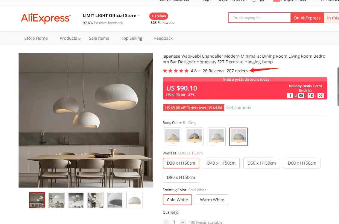 Nordic Wabi Sabi Pendant Lamps Dining Room Lighting