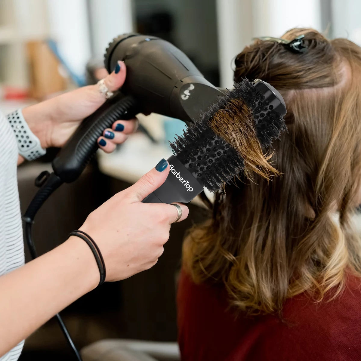 Handle Round Rolling Brush Straight Twill Hair Comb