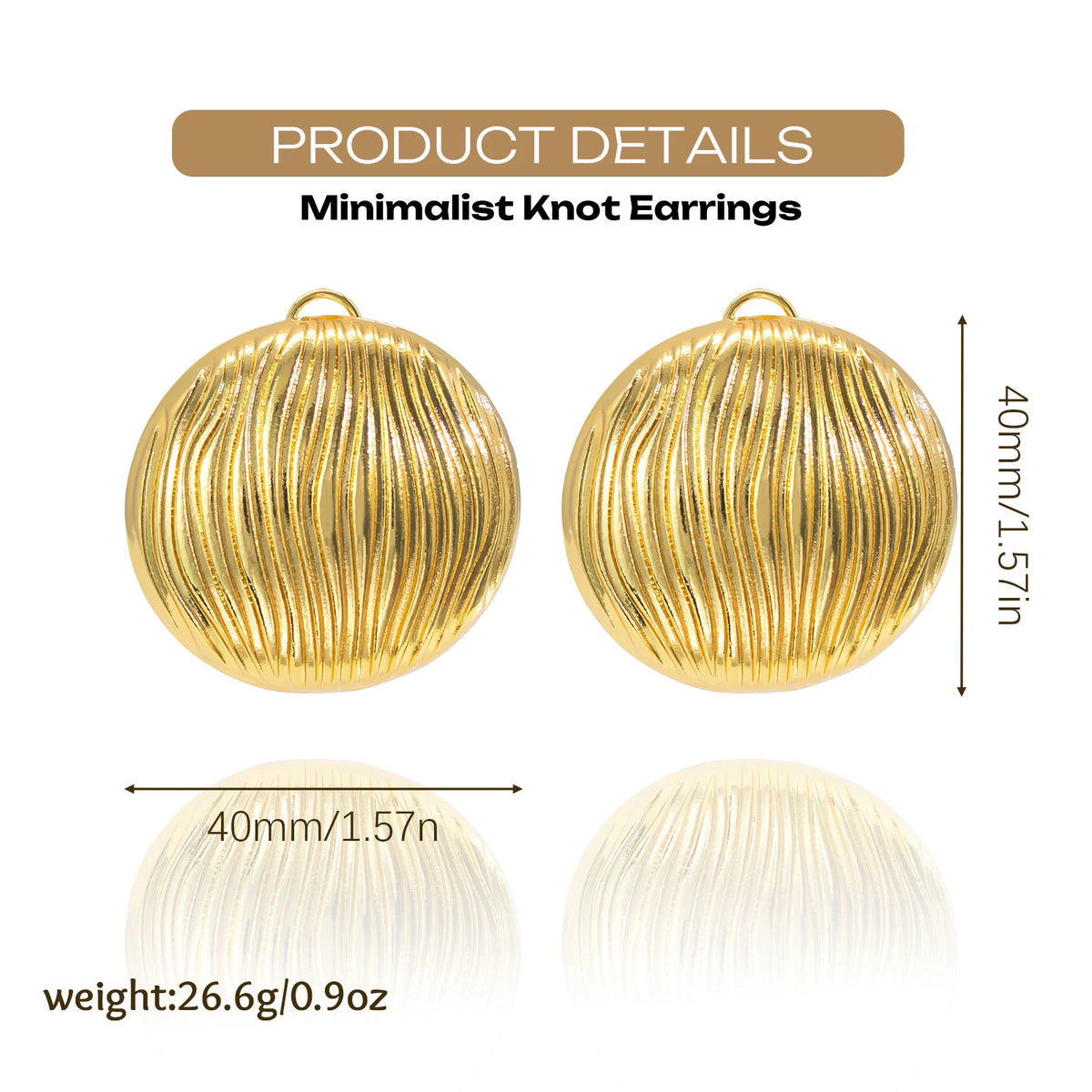 Hemispherical  Earrings Round Punk Geometric Style Jewelry