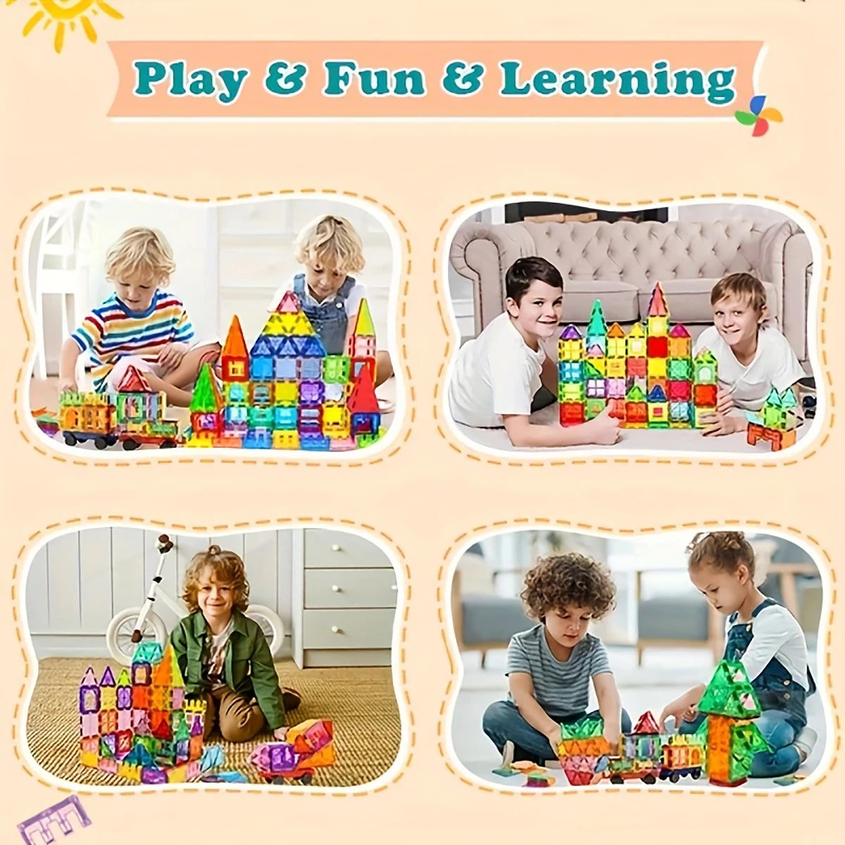 Magnetic Building Blocks Magnetic Force Plate Children's Toys