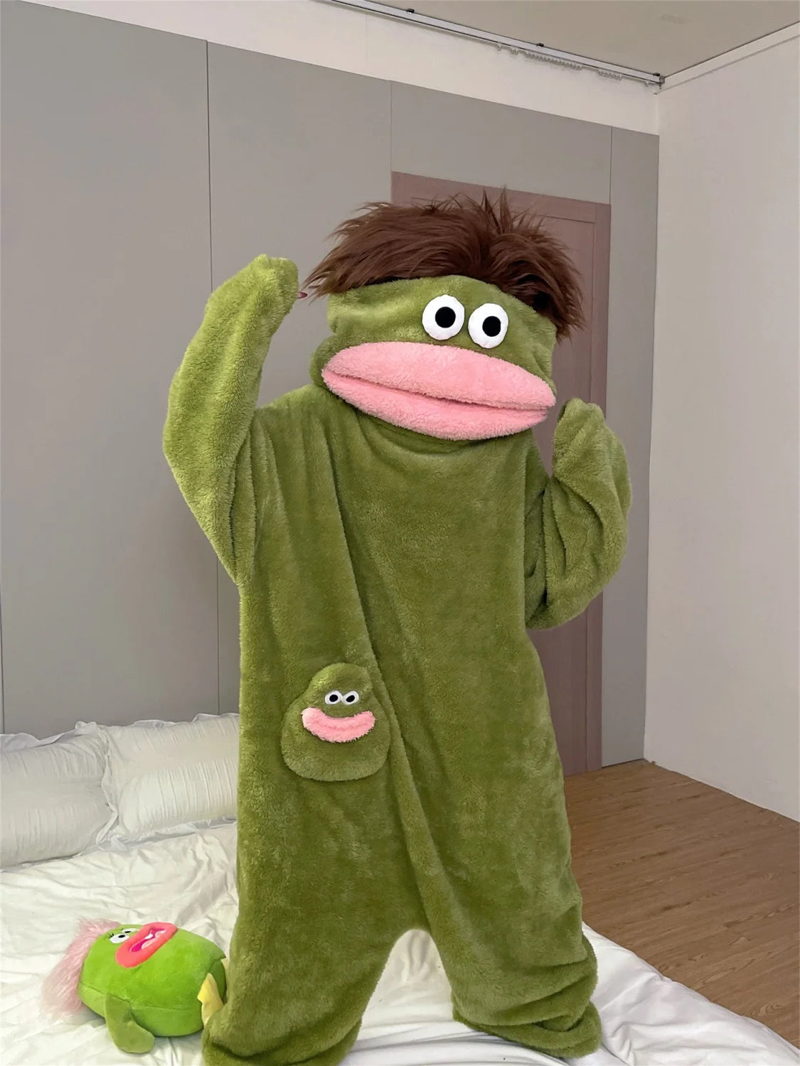 Cartoon Pajamas Autumn Winter Couple Set Wacky Bodysuit