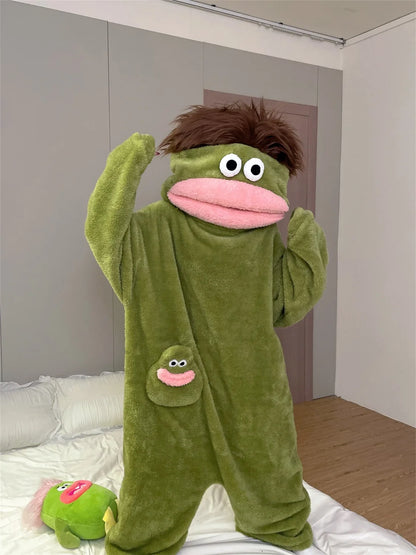 Cartoon Pajamas Autumn Winter Couple Set Wacky Bodysuit