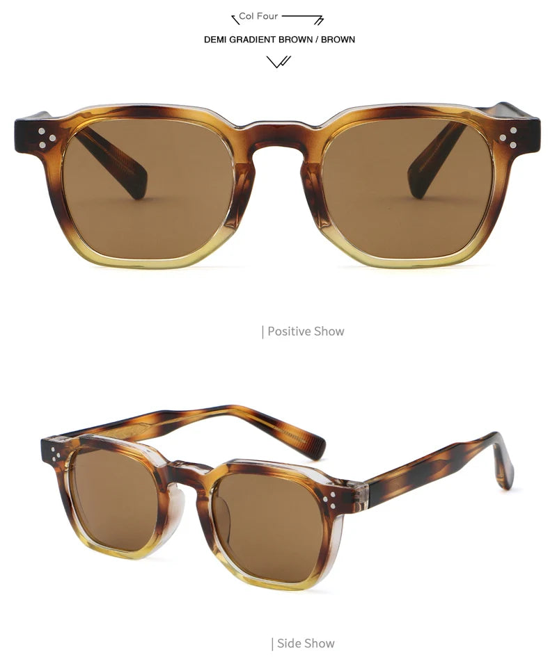 Retro Punk Polarized Lenses Men Sunglasses Square Trends
