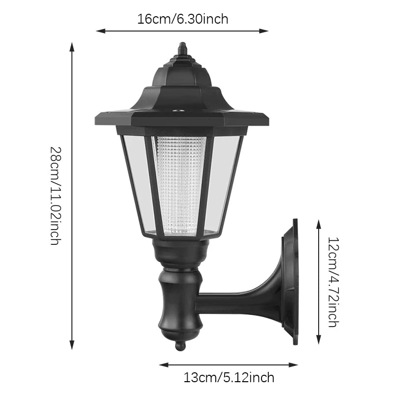 Retro Solar Wall Lights Outdoor Hexagonal Lamp