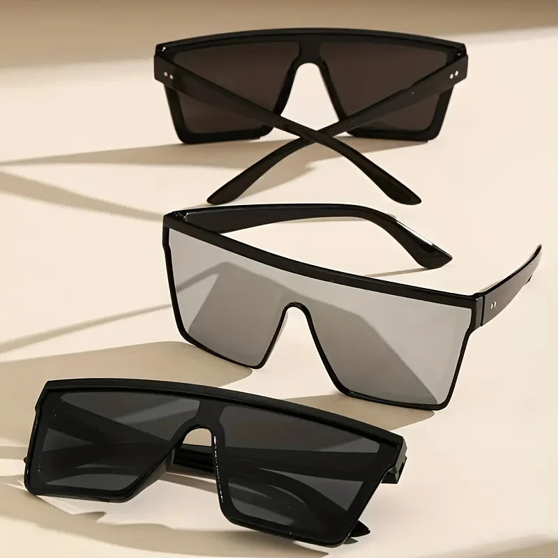 Oversize frame One-piece Goggle Men Woman Sunglasses