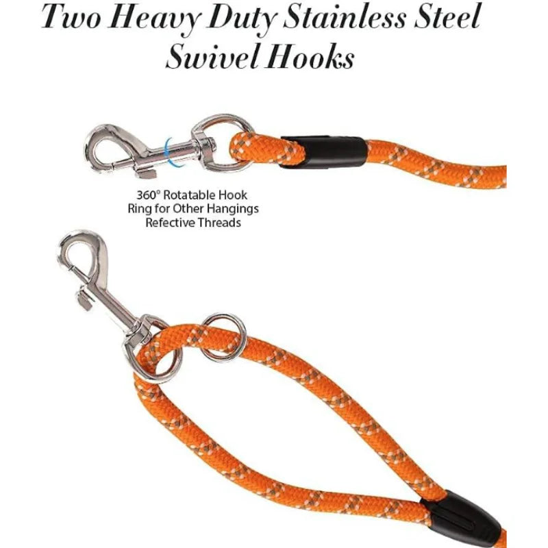Soft Padded Reflective Long Dog Leash in Multiple Lengths