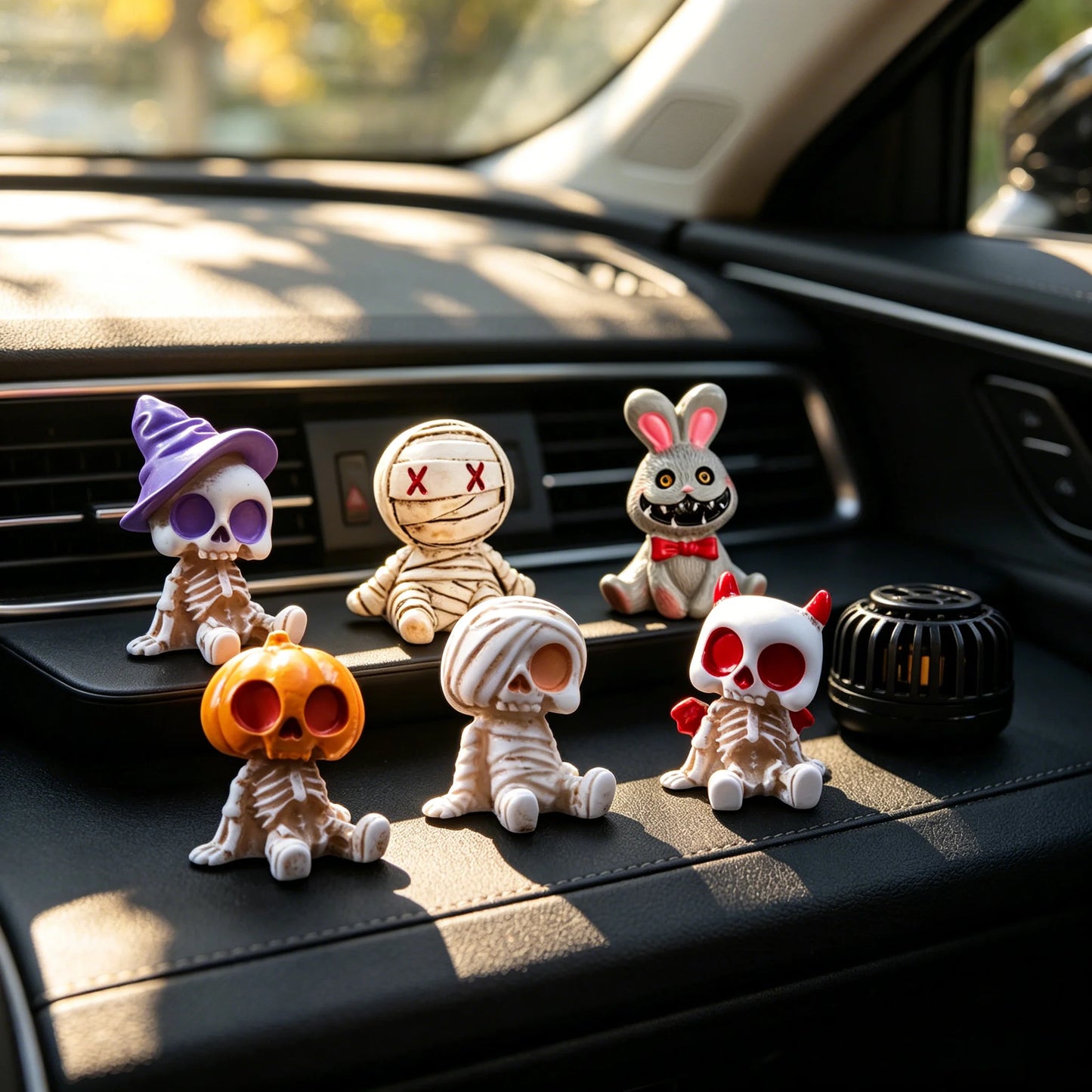 6pcs Halloween Resin Skeleton Mummy Figurines
