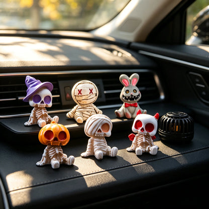 6pcs Halloween Resin Skeleton Mummy Figurines
