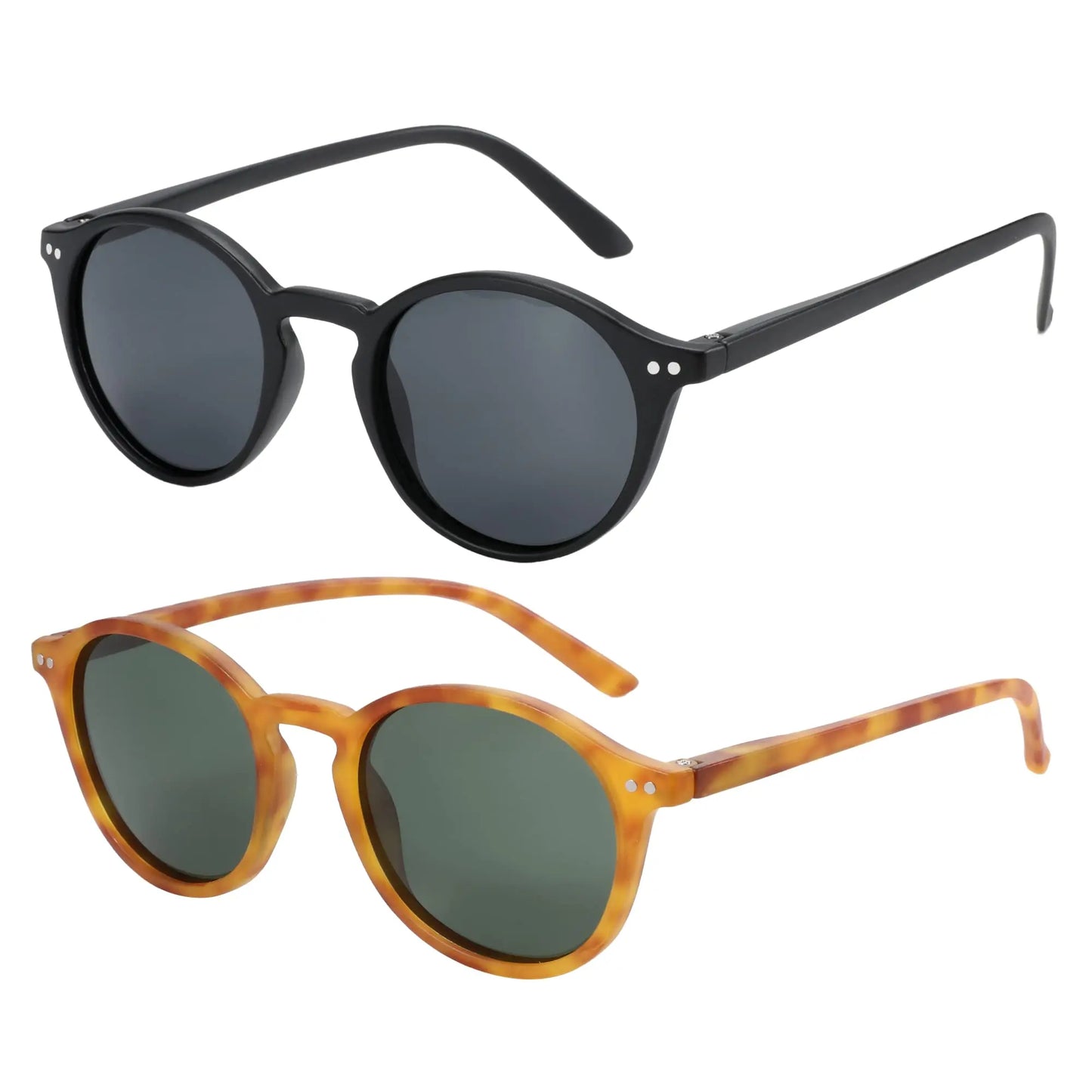 Retro Small Round Polarized Sunglasses Men Women Lightweight