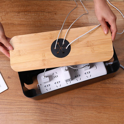 Wooden Cable Storage Box Power Line Storage Case