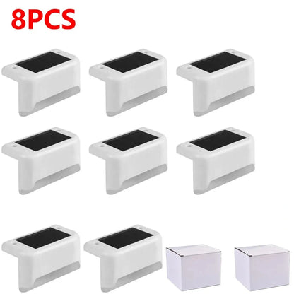 Warm White Solar LED Step Lights Waterproof Outdoor