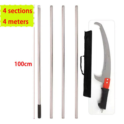 Long garden pruning saw with stainless steel telescoping pole