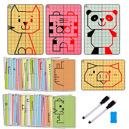 30 page children's grid symmetrical drawing toy
