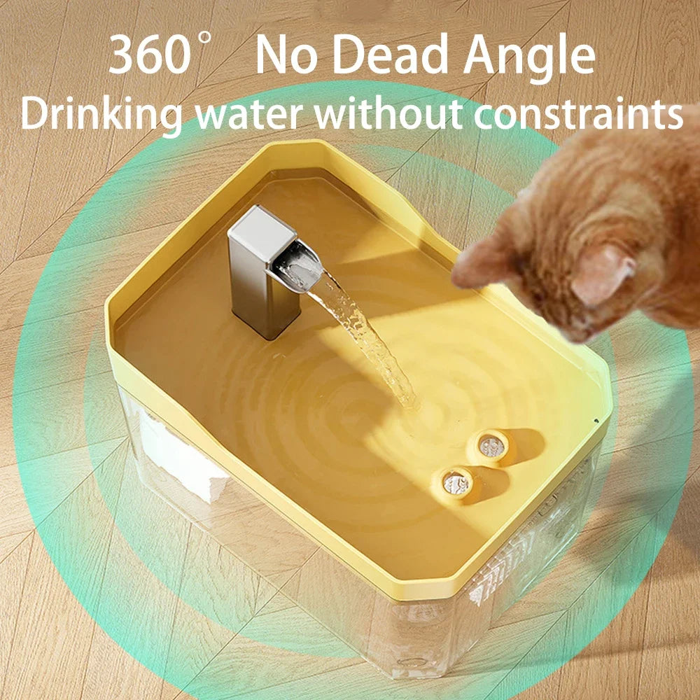 Cat Water Fountain Auto Filter Transparent Cat Drinker