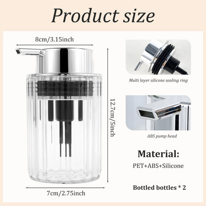 Foam Soap Dispenser 300ml Clear Refillable Foaming