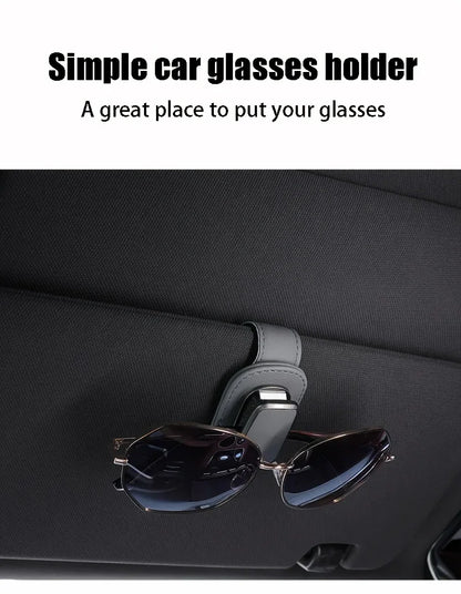 PU Leather Car Sun Visor Eyewear Holder